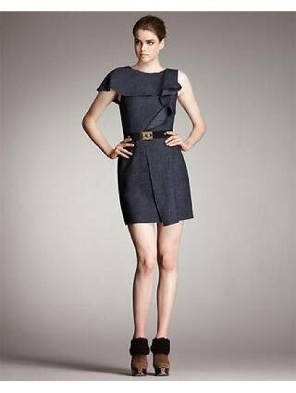 Fendi Belted Ruffle Sheath Dress Sz:40 Retail $1,490 NEW